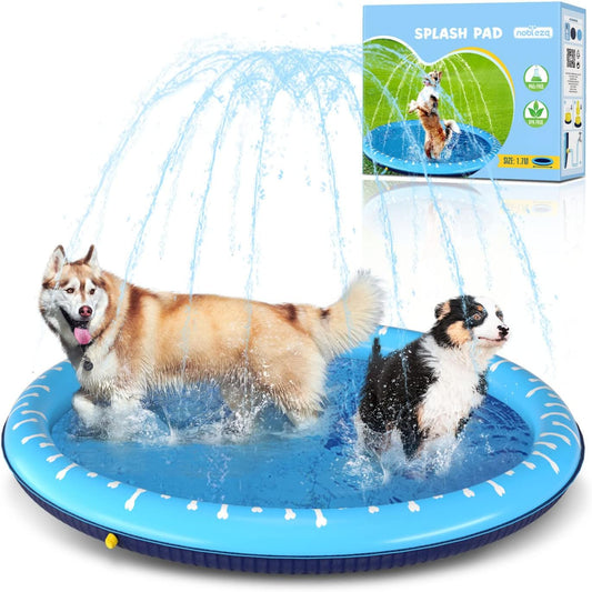 Nobleza Piscina Para Perros Grandes, D170Cm/66.9In Piscina Plegable Para Perro, Splash Pad Perro, Espesar 0.55Mm, Antideslizante Tapete De Juegos De Agua, Juguete De Verano Para Jardín Al Aire Libre