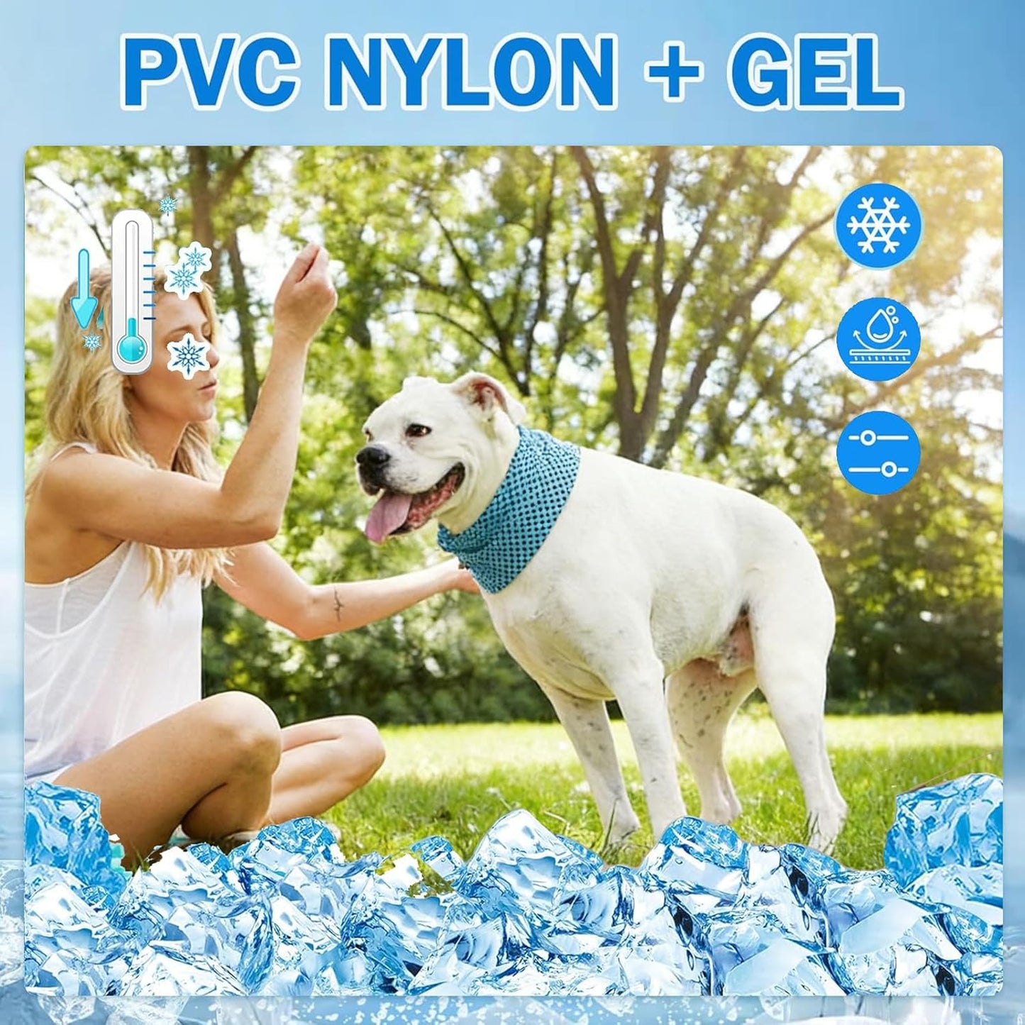 Collar Refrigerante Para Perros, Pañuelos De Cuello Para Perros, Transpirable, Disipación De Calor, Bandana Refrescante Para Perros, Bufanda De Refrigeración Instantánea Para Mascotas De Verano